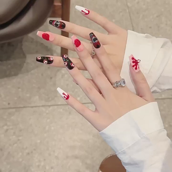 Bloody Eyeball 2365 medium coffin press-on nails product video