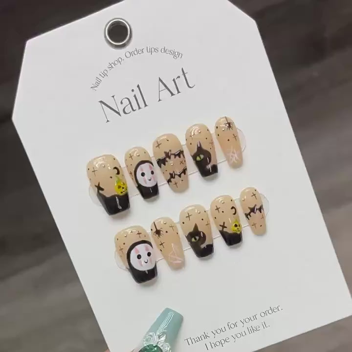Faceless Pumpkin short coffin nails video showcase