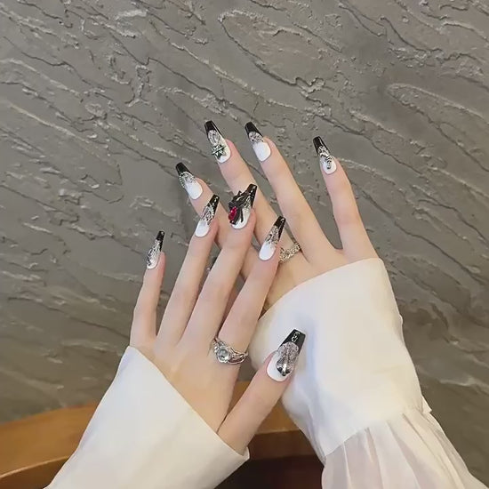 Serpent Blood Jewel 2098 long coffin press-on nails product video