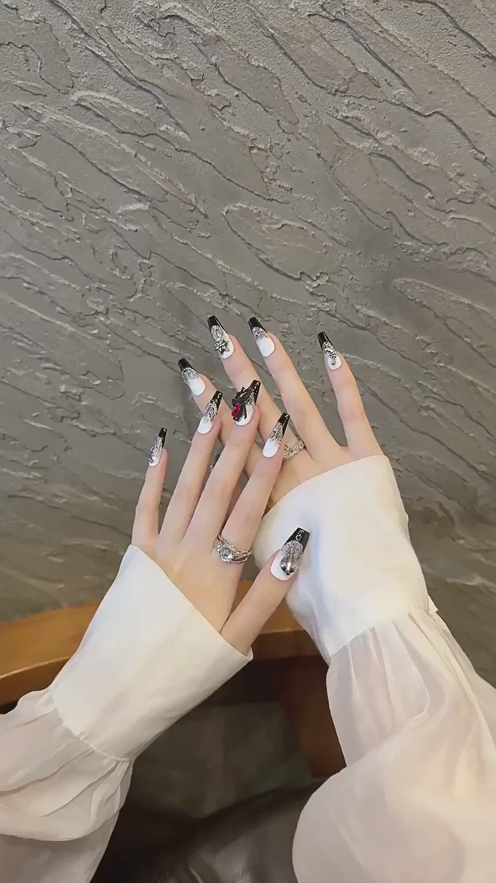 Serpent Blood Jewel 2098 long coffin press-on nails product video