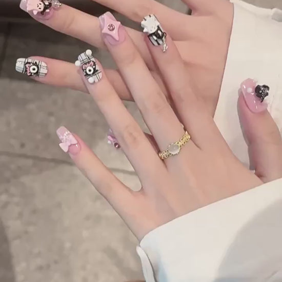 Devil Heart 2377 short coffin press-on nails product video