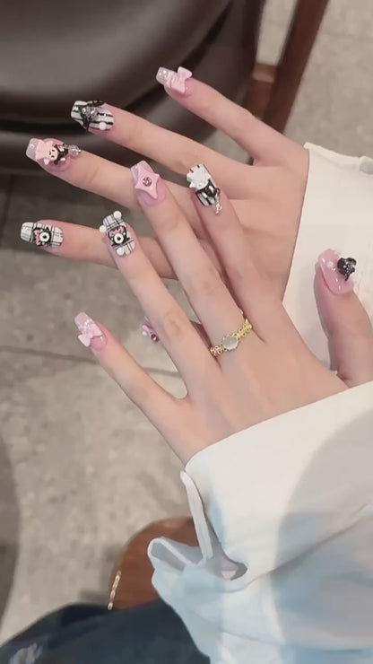 Devil Heart 2377 short coffin press-on nails product video